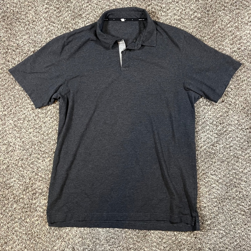 Public Rec Mens XL Go-To Polo Shirt Heathered Charcoal Grey Pima Cotton Tencel